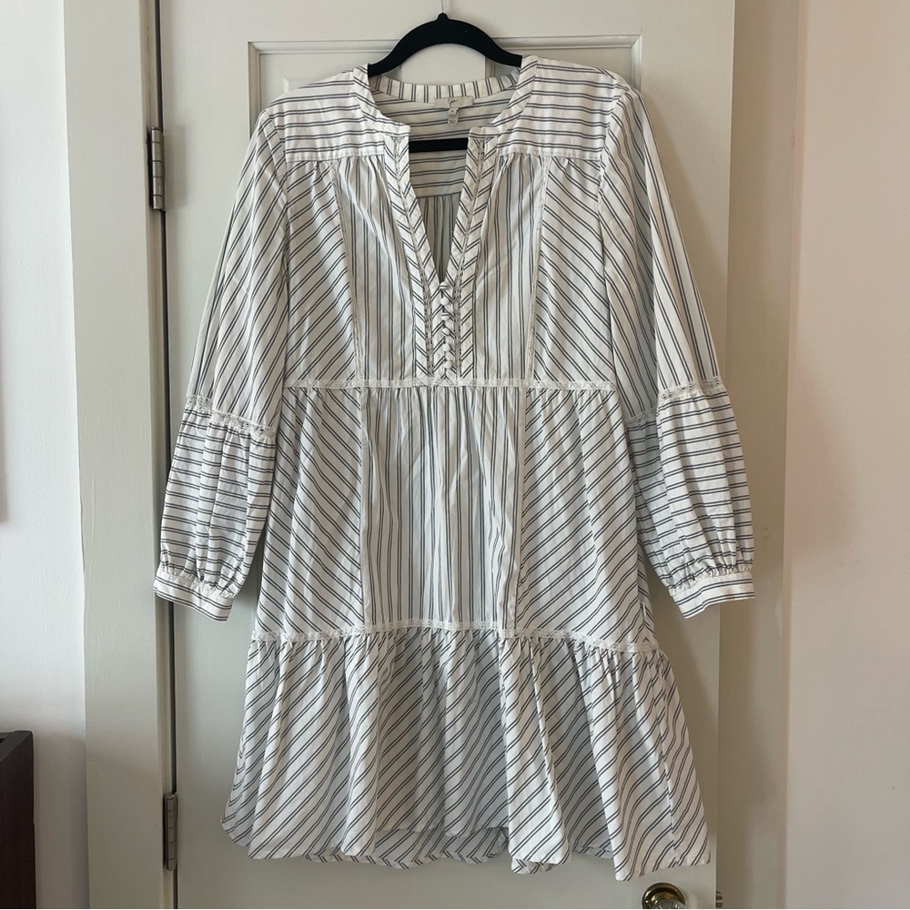 Striped white babydolll dress